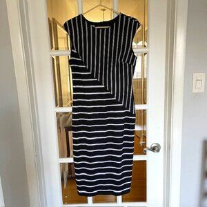 Black and white striped dress by Maggy London for Melanie Lyne